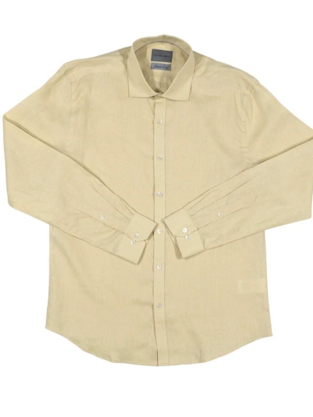 Stitch Note Sand European Linen Classic Long Sleeve Shirt